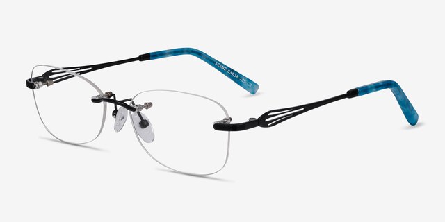 Scene Black MetalEyeglass Frames from EyeBuyDirect, Angle View