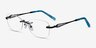 Scene Black MetalEyeglass Frames from EyeBuyDirect, Angle View