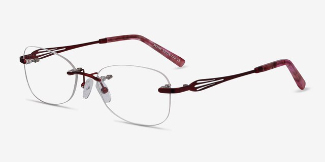 Scene Rouge MétalMontures de lunettes de vue d'EyeBuyDirect, Vue d'Angle