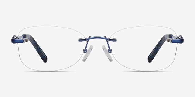 Scene Blue MetalEyeglass Frames from EyeBuyDirect, Front View