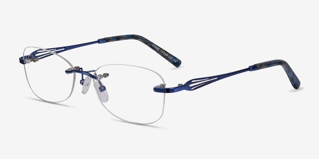 Scene Blue MetalEyeglass Frames from EyeBuyDirect, Angle View