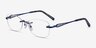 Scene Blue MetalEyeglass Frames from EyeBuyDirect, Angle View