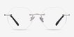 Generous Matte Silver MetalEyeglass Frames from EyeBuyDirect, Front View
