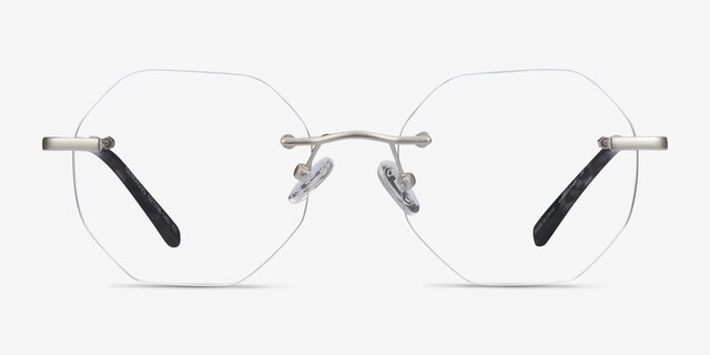Generous Matte Silver MétalMontures de lunettes de vue d'EyeBuyDirect, Vue de Face