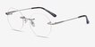 Generous Matte Silver MetalEyeglass Frames from EyeBuyDirect, Angle View