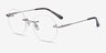 Generous Matte Silver MétalMontures de lunettes de vue d'EyeBuyDirect, Vue d'Angle