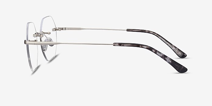 Generous Matte Silver Metal Eyeglass Frames from EyeBuyDirect