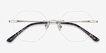 Generous Matte Silver MetalEyeglass Frames from EyeBuyDirect, Closed View