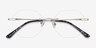 Generous Matte Silver MétalMontures de lunettes de vue d'EyeBuyDirect, Vue Rapprochée