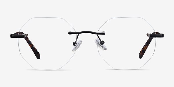 Generous Matte Black Metal Eyeglass Frames