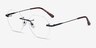 Generous Matte Black MetalEyeglass Frames from EyeBuyDirect, Angle View