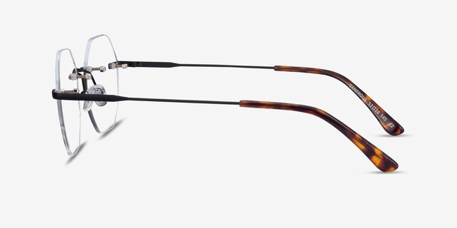 Generous Matte Black MetalEyeglass Frames from EyeBuyDirect, Side View