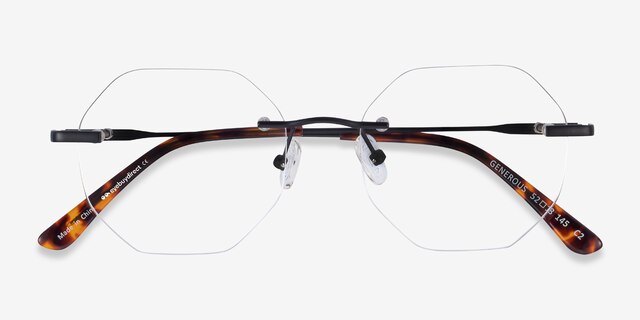 Generous Matte Black MetalEyeglass Frames from EyeBuyDirect, Closed View