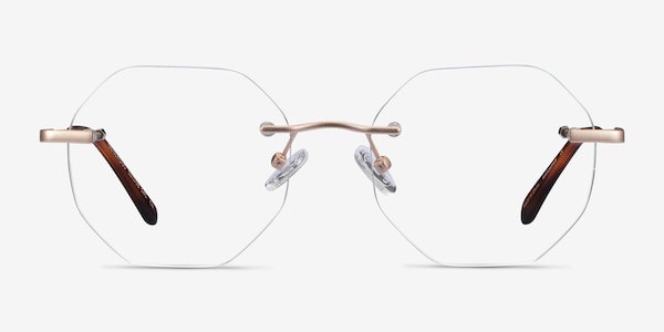 Generous Matte Gold Metal Eyeglass Frames
