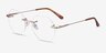 Generous Matte Gold MetalEyeglass Frames from EyeBuyDirect, Angle View
