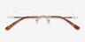 Generous Matte Gold MetalEyeglass Frames from EyeBuyDirect, Closed View