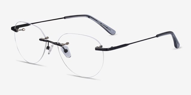Feel Black MetalEyeglass Frames from EyeBuyDirect, Angle View