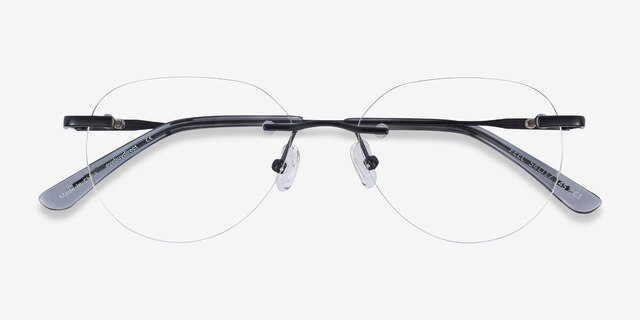 Feel Black MetalEyeglass Frames from EyeBuyDirect, Closed View