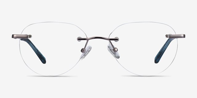 Feel Silver MetalEyeglass Frames from EyeBuyDirect, Front View