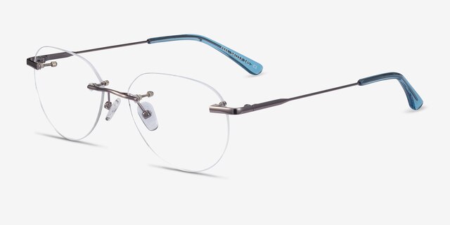 Feel Silver MetalEyeglass Frames from EyeBuyDirect, Angle View