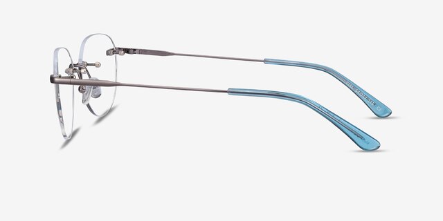 Feel Silver MetalEyeglass Frames from EyeBuyDirect, Side View