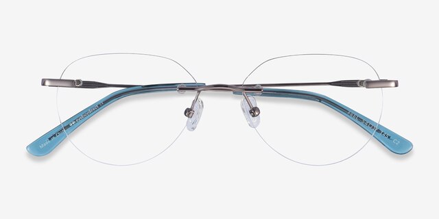Feel Silver MetalEyeglass Frames from EyeBuyDirect, Closed View