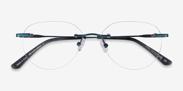 Feel Navy MetalEyeglass Frames from EyeBuyDirect, Closed View