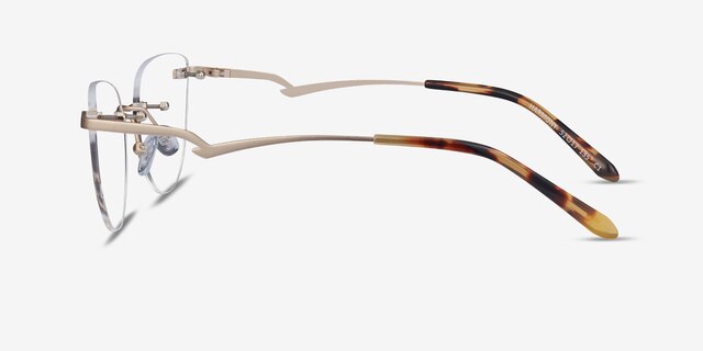 Harmony Matte Gold MetalEyeglass Frames from EyeBuyDirect, Side View