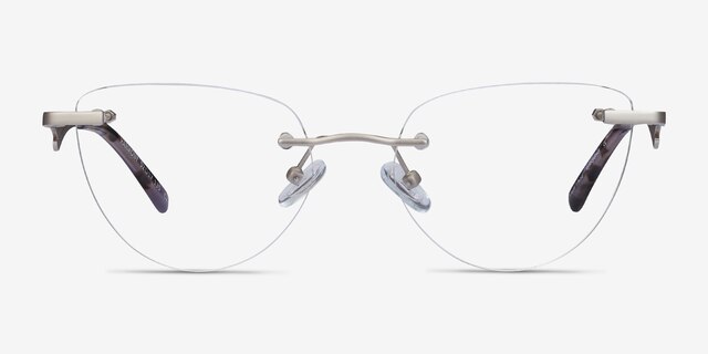 Harmony Matte Gunmetal MetalEyeglass Frames from EyeBuyDirect, Front View
