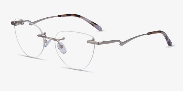 Harmony Matte Gunmetal MetalEyeglass Frames from EyeBuyDirect, Angle View