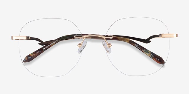 Belle Gold MetalEyeglass Frames from EyeBuyDirect, Closed View