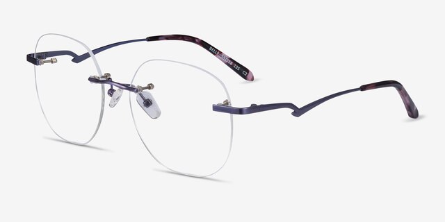 Belle Purple MetalEyeglass Frames from EyeBuyDirect, Angle View