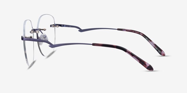 Belle Purple MetalEyeglass Frames from EyeBuyDirect, Side View