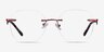 Belle Burgundy MetalEyeglass Frames from EyeBuyDirect, Front View