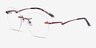 Belle Burgundy MetalEyeglass Frames from EyeBuyDirect, Angle View