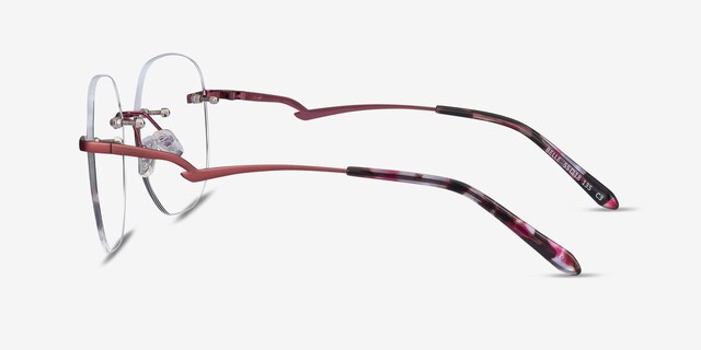 Belle Burgundy MetalEyeglass Frames from EyeBuyDirect, Side View