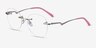 Ajar Silver MetalEyeglass Frames from EyeBuyDirect, Angle View
