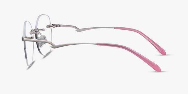 Ajar Silver MetalEyeglass Frames from EyeBuyDirect, Side View