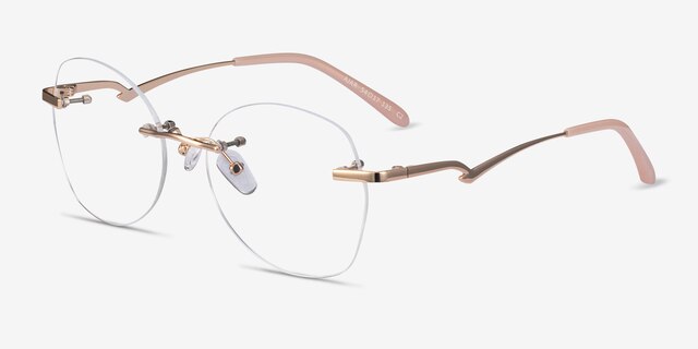 Ajar Gold MetalEyeglass Frames from EyeBuyDirect, Angle View