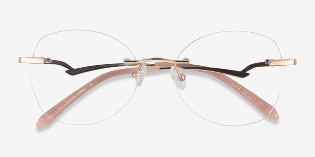 Ajar Gold MetalEyeglass Frames from EyeBuyDirect, Closed View