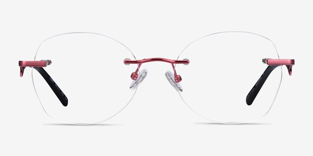 Ajar Raspberry MetalEyeglass Frames from EyeBuyDirect, Front View