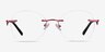 Ajar Raspberry MetalEyeglass Frames from EyeBuyDirect, Front View