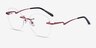 Ajar Raspberry MetalEyeglass Frames from EyeBuyDirect, Angle View
