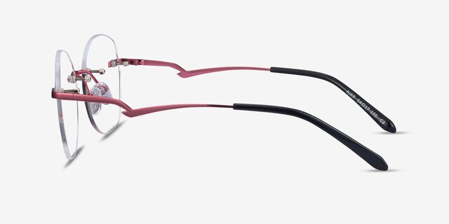 Ajar Raspberry MetalEyeglass Frames from EyeBuyDirect, Side View