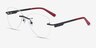 Ride Black Burgundy MetalEyeglass Frames from EyeBuyDirect, Angle View