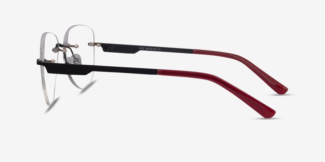 Ride Black Burgundy MetalEyeglass Frames from EyeBuyDirect, Side View
