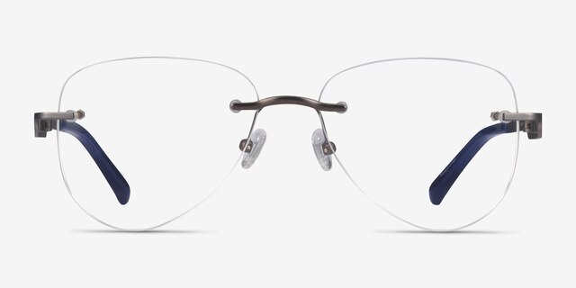 Ride Gunmetal Blue MétalMontures de lunettes de vue d'EyeBuyDirect, Vue de Face