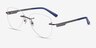 Ride Gunmetal Blue MétalMontures de lunettes de vue d'EyeBuyDirect, Vue d'Angle