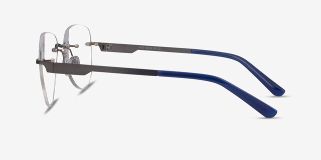 Ride Gunmetal Blue MétalMontures de lunettes de vue d'EyeBuyDirect, Vue de Côté