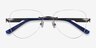 Ride Gunmetal Blue MétalMontures de lunettes de vue d'EyeBuyDirect, Vue Rapprochée